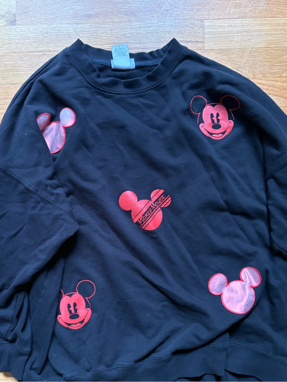 Disney Parks Mickey Mouse Black & Red All Over Graphic Sweatshirt 1X
